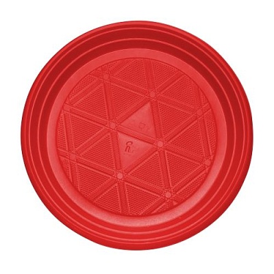 Тарелка бессекционная десертная ЭКО ПС D=165мм цвет Красный И (х100/2400)